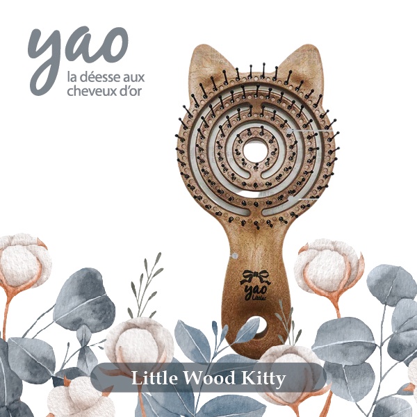 Sisir Rambut Kayu YAO Little Wood Kitty Anti Rontok Buatan Korea