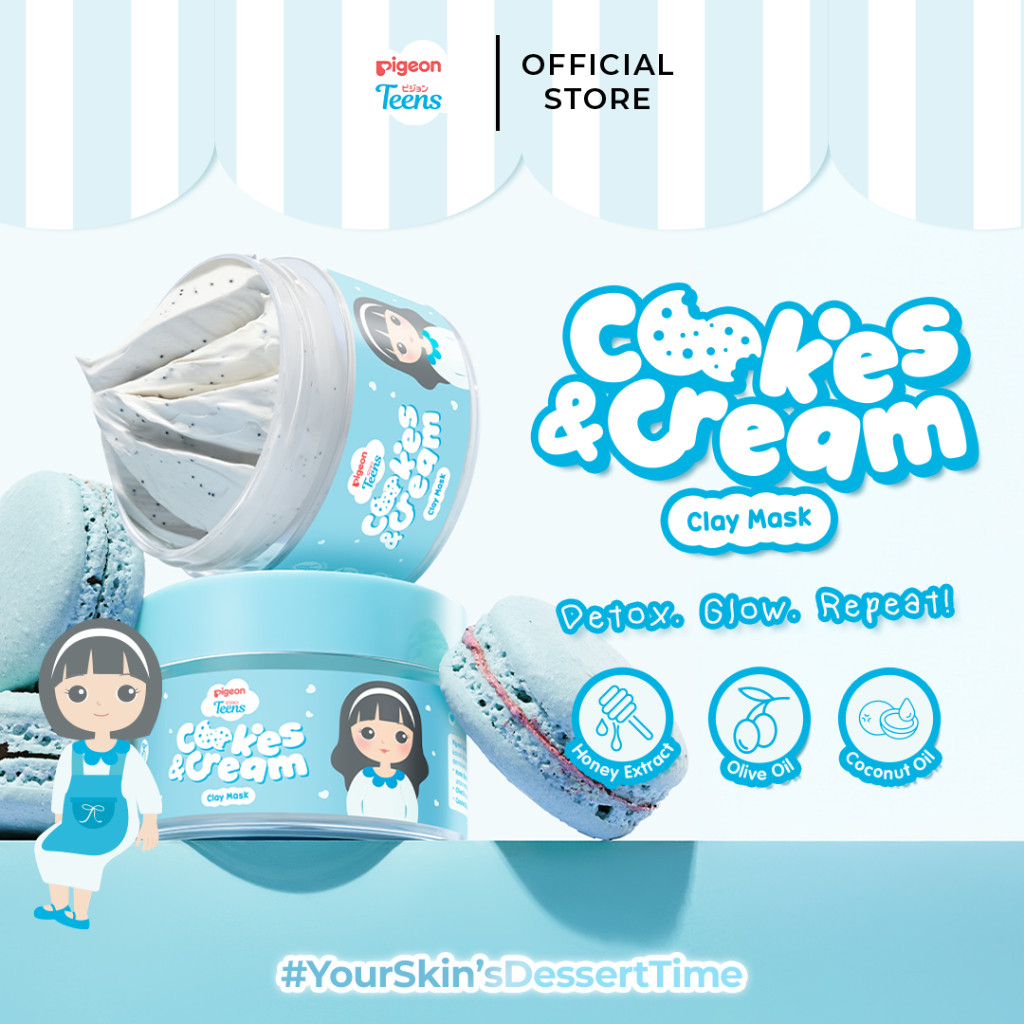 Pigeon Teens Cookies and Cream Clay Mask 60gr Skincare Remaja Detox Wajah