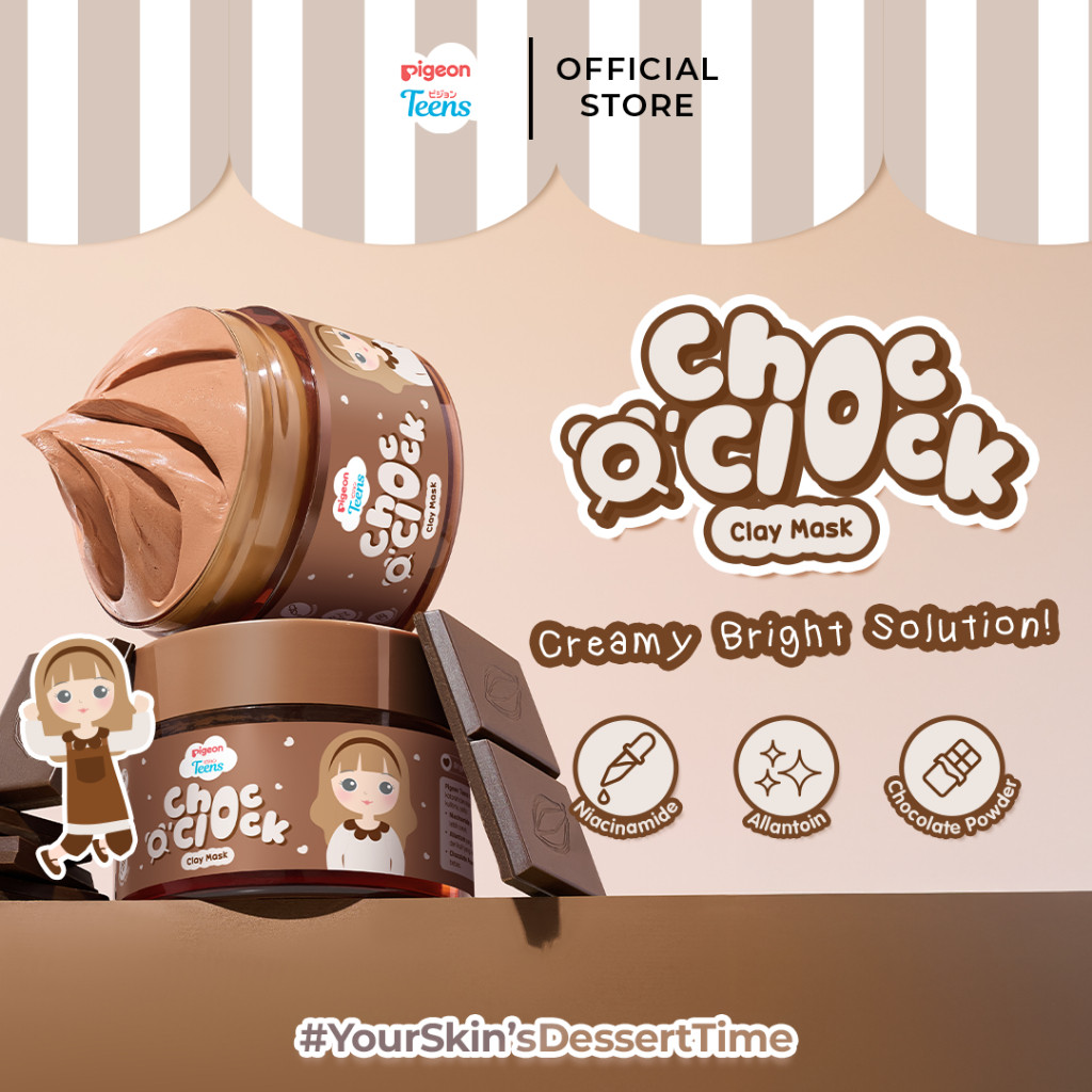 Pigeon Teens Choc O' Clock Clay Mask 60gr Masker Wajah Remaja Niacinamide