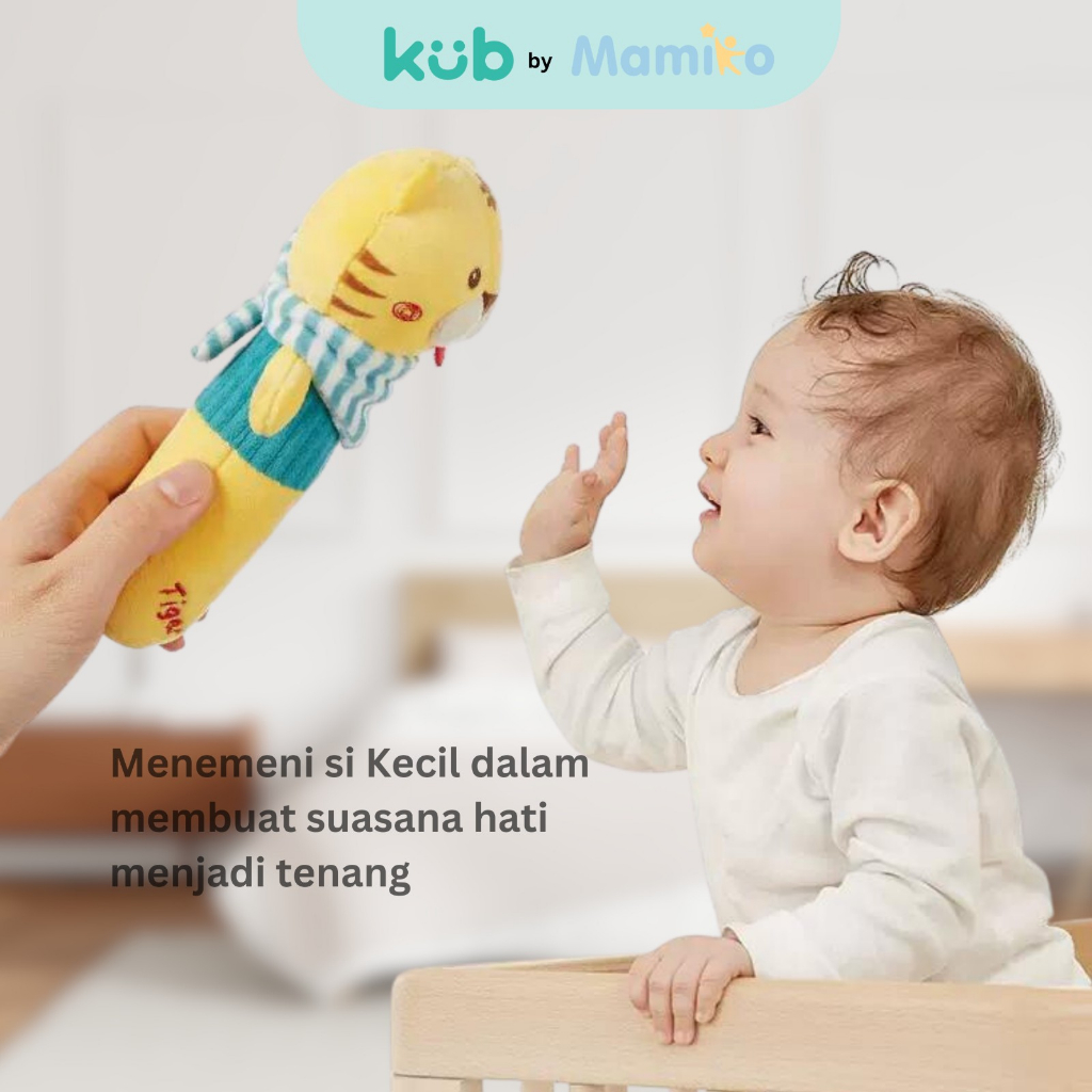 KUB Baby Soothing BB Stick Mainan Bayi Penenang Rattle Lion Tiger Foto 3