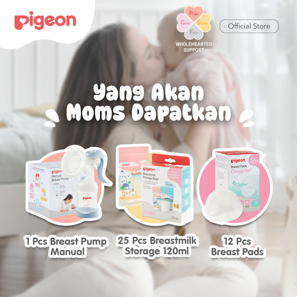 Pigeon New Mom Starter Kit 3 in 1 Breast Pump Manual, Breast Pads Comfyfeel, Foto 2