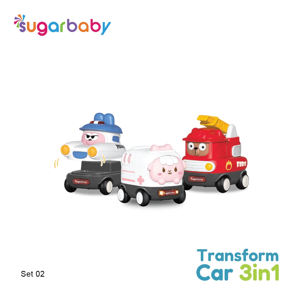 Sugarbaby Little Driver Wheel & Transform Car 3in1 Set Mainan Edukasi Anak 18M+ BPA Foto 6