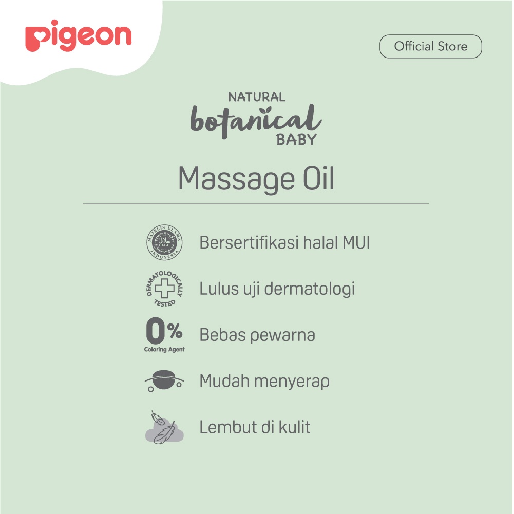 Pigeon Botanical Baby Massage Oil 100 ml Minyak Pijat Kulit Normal Sensitif Foto 4
