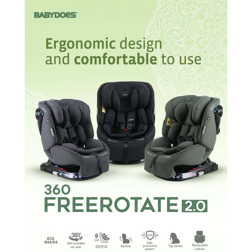 Babydoes Free Rotate 2.0 Car Seat 360° ISOFIX Group 0+/I/II/III Newborn - 36 Kg Foto 2