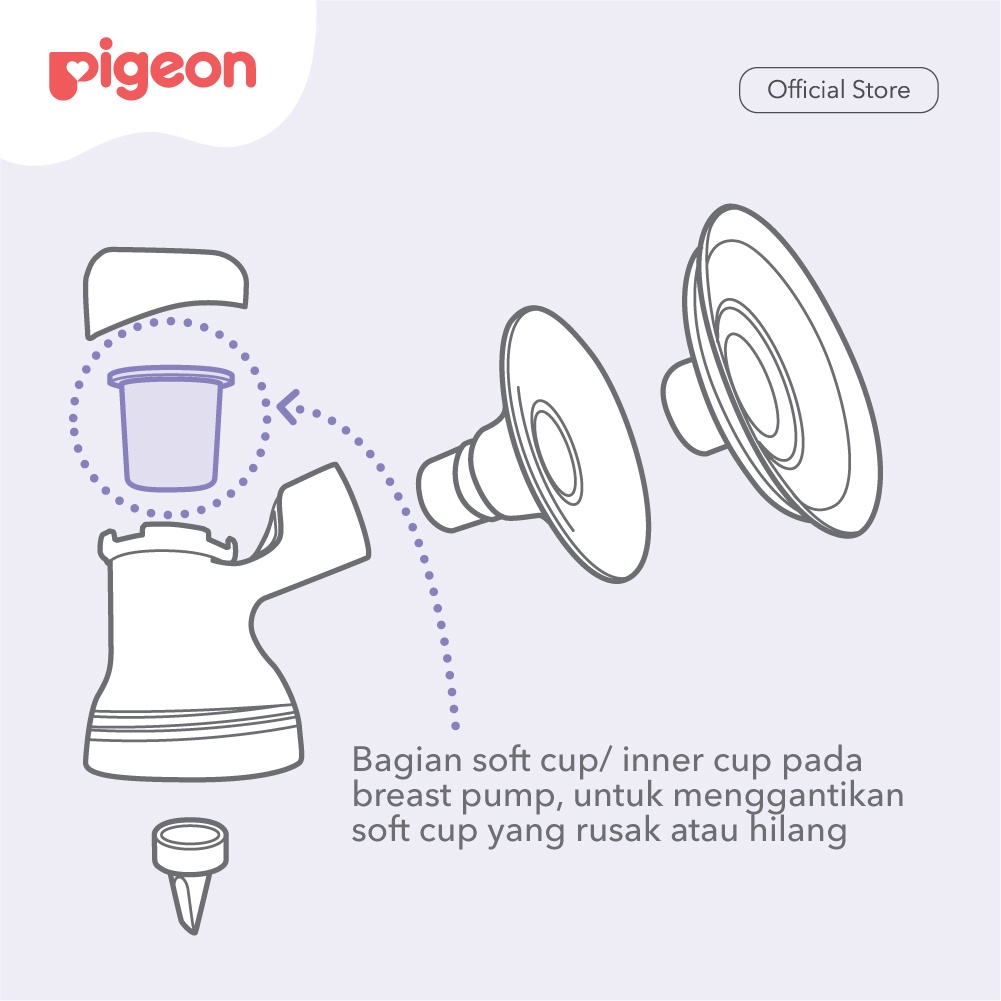 PIGEON Breast Pump Spare Part Soft Cup Replacement Untuk Pompa ASI Elektrik Portable Foto 2