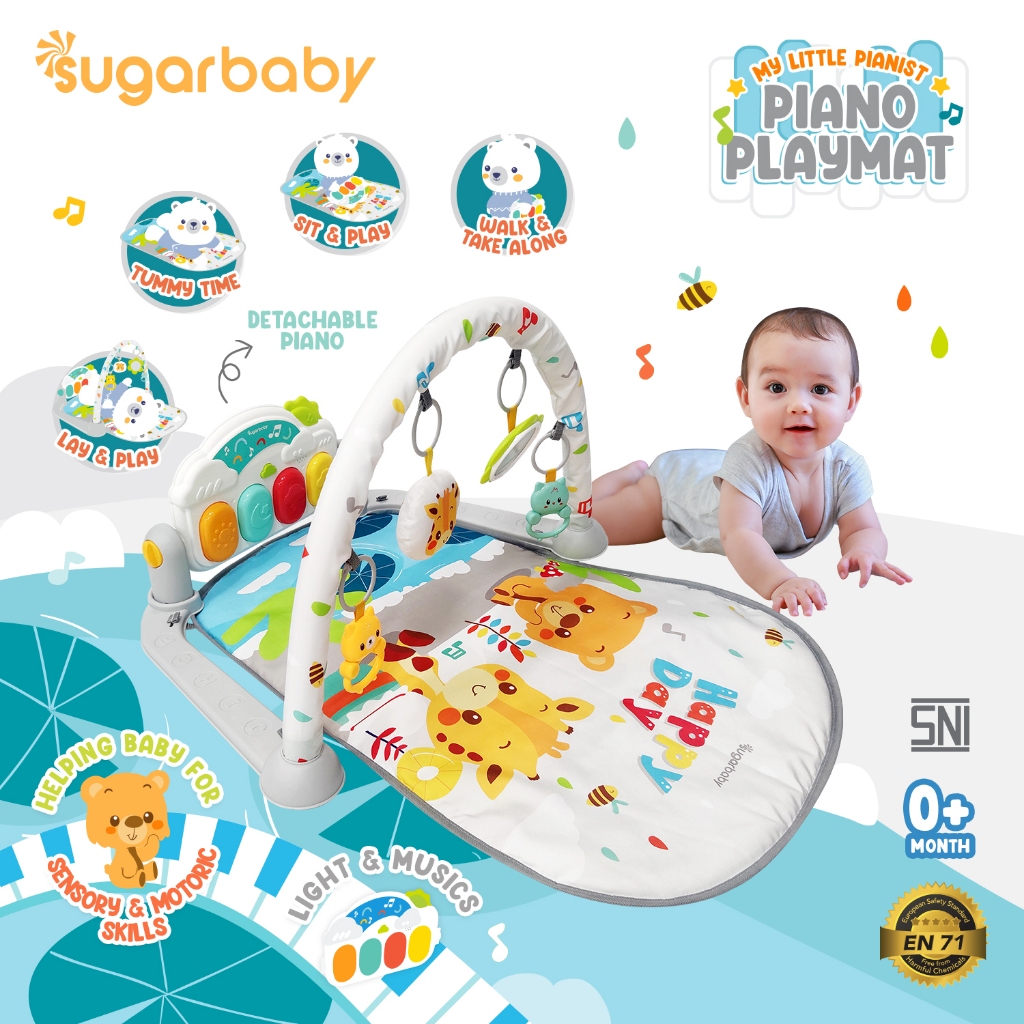 Playmat Piano Bayi Sugar Baby My Little Pianist Play Gym dengan Mainan Gantung 4 Foto 7