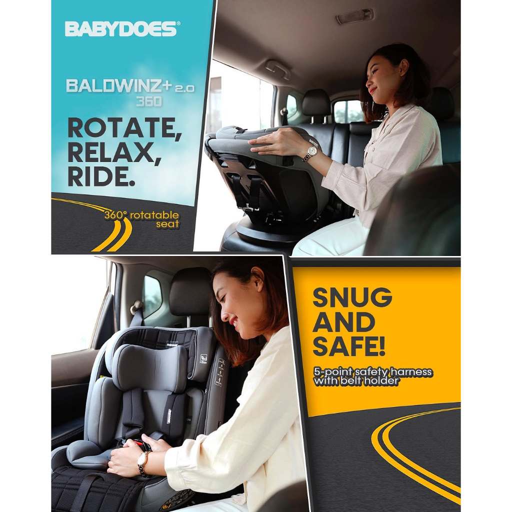 Babydoes Car Seat Baldwinz+ 2.0 360° Rotasi ISOFIX R129/03 Foto 2