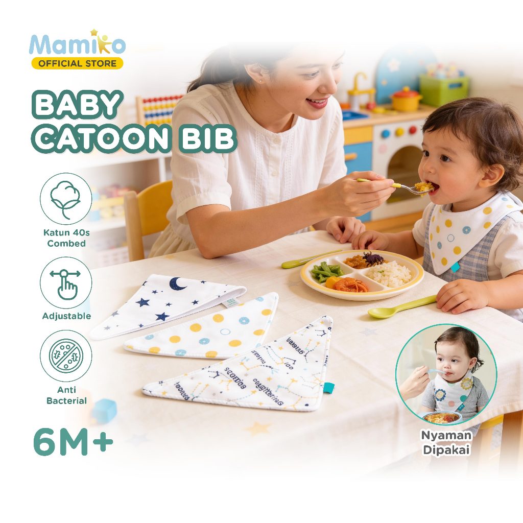 Celemek Bayi KUB Infant Sleep Products Bib Anti Bakterial Grass Coral Tea Leaf Foto 2