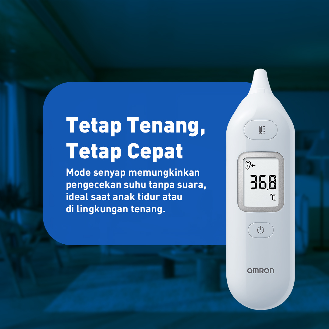 Termometer Telinga Infrared Omron MC-E533 Tanpa Probe Cover Cepat 1 Detik Foto 5