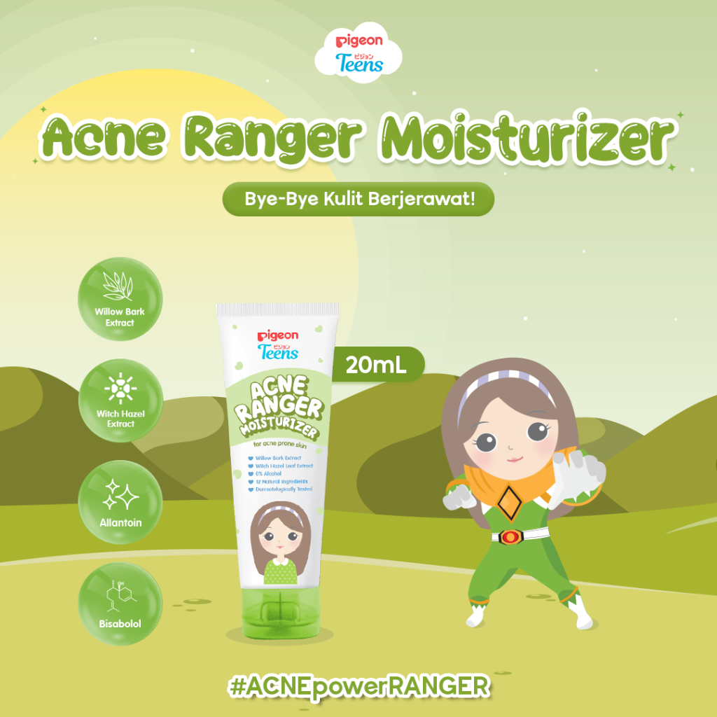 Pigeon Teens Acne Ranger Moisturizer 20G Pelembap Ringan Anti Jerawat