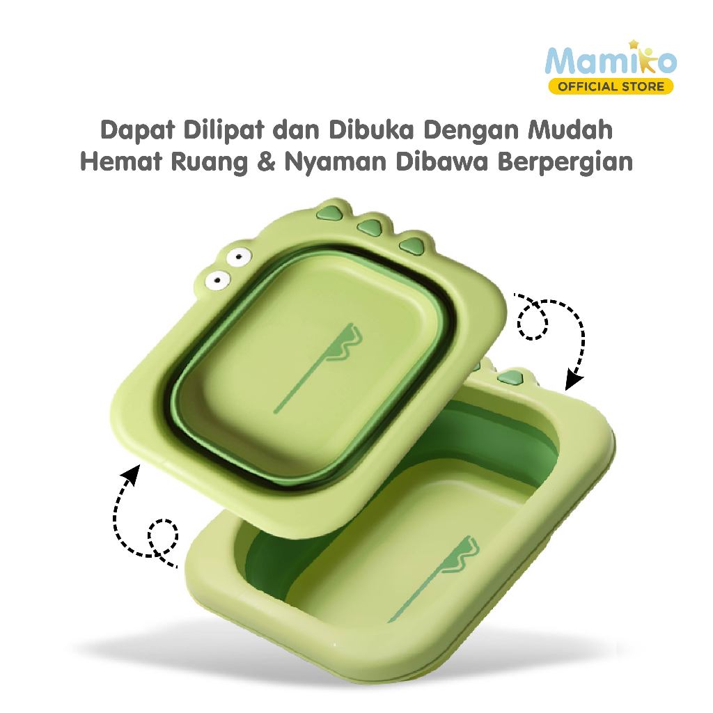 Mamiko Baskom Lipat Bayi Baby Wash Basin Model Crocodile & Lion Kapasitas 3.5L & Foto 2