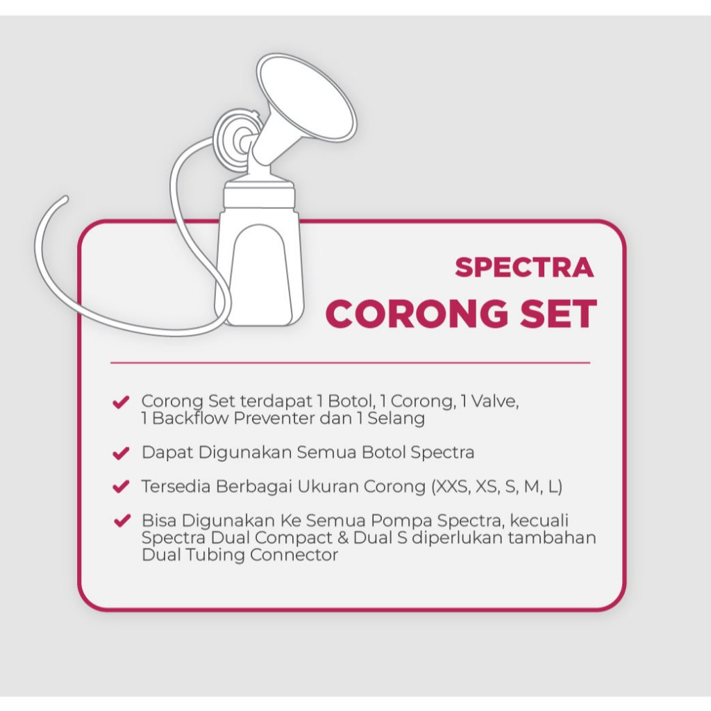 Spectra Breastshield Set Corong XS 20mm dengan Botol Susu PP 160ml Aksesoris Pompa ASI Foto 3