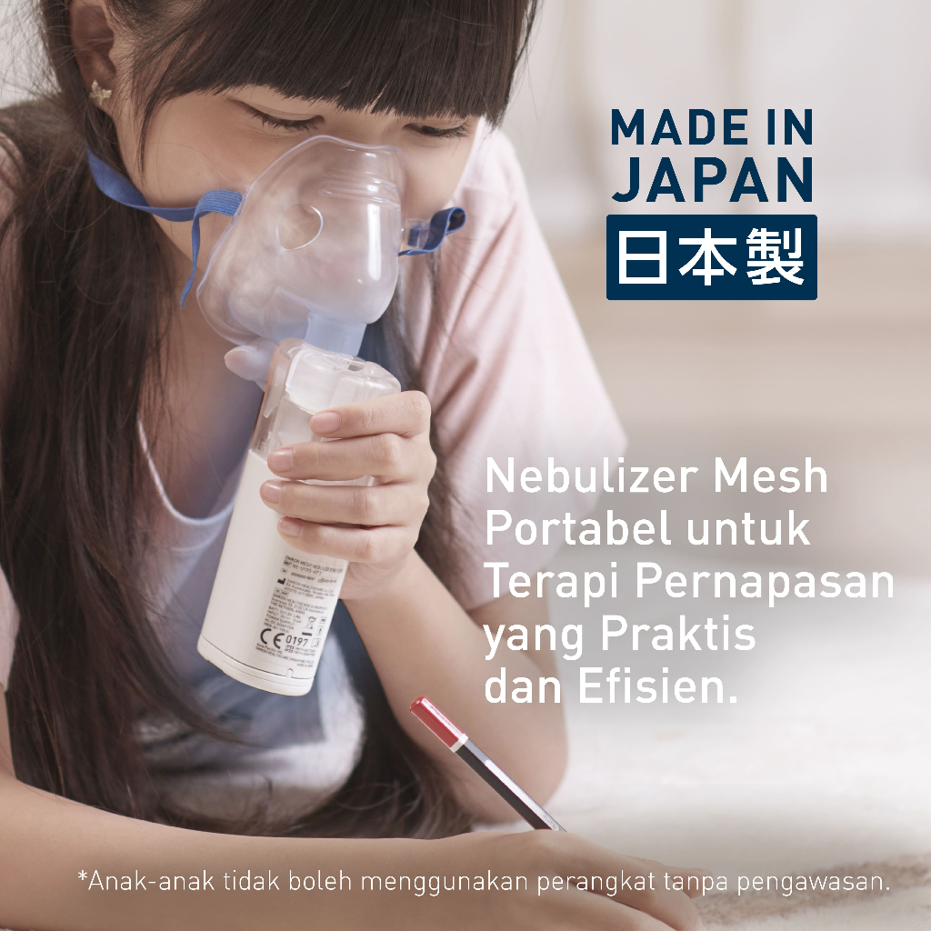 Nebulizer Mesh Omron NE-U100 Portable 360 Derajat Teknologi Titanium Vibrator Foto 4