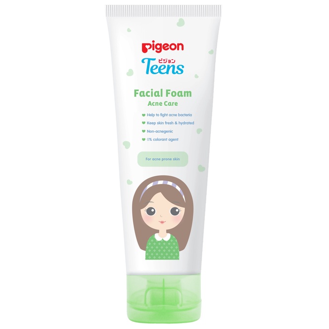 Pigeon Teens Facial Foam Acne Care 40ml Cleansing Foam untuk Kulit Berjerawat
