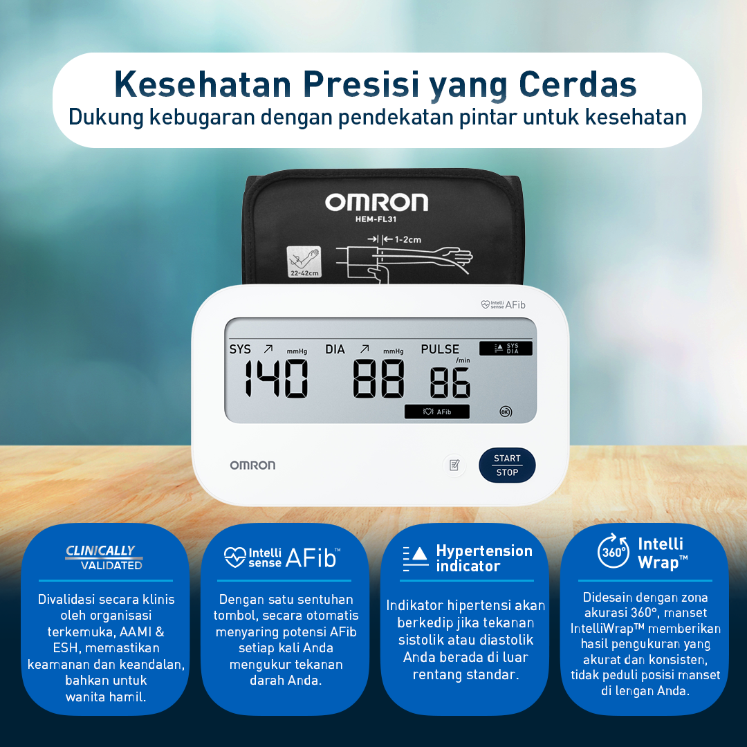 Omron Blood Pressure Monitor IQ Power HEM-7193 Digital dengan Deteksi AFib Tensimeter Foto 8