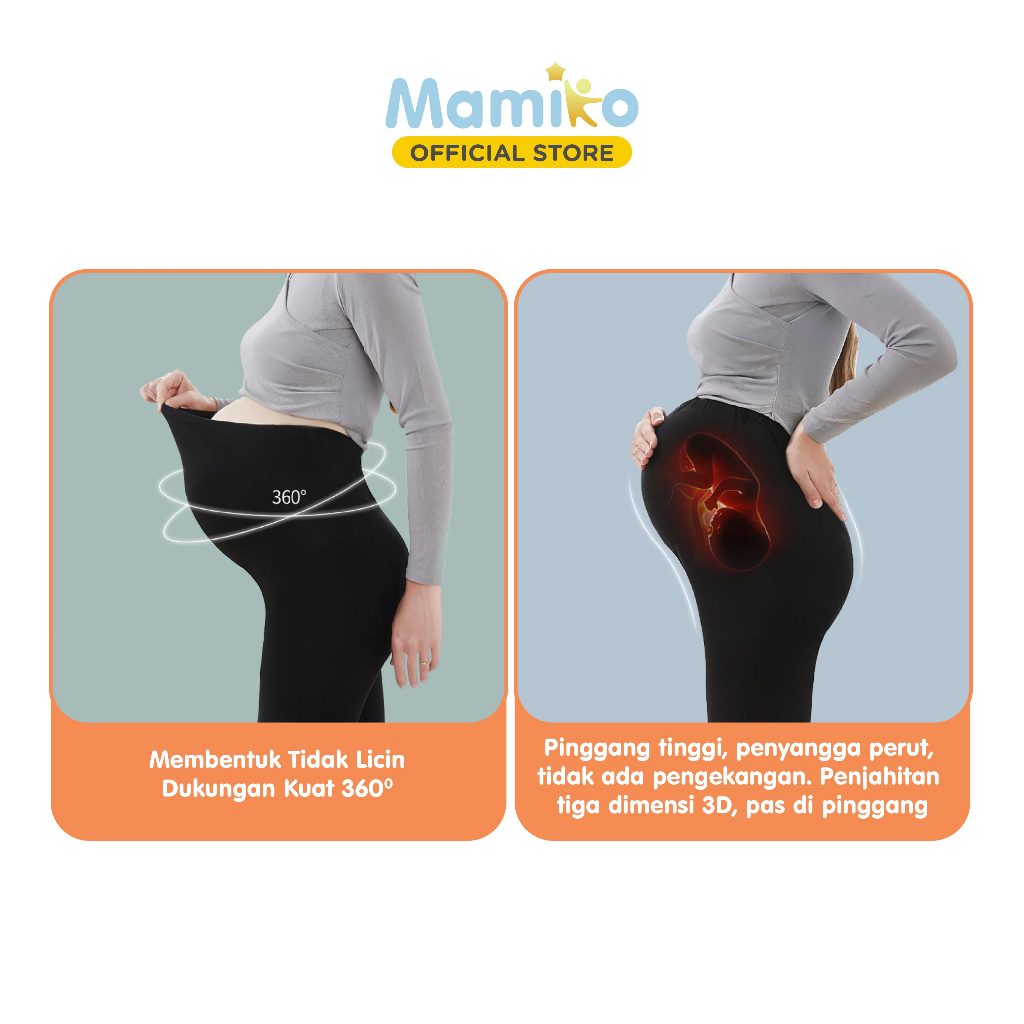 Legging Hamil Mamiko Activewear Maternity 3/4 Panjang Bahan Polyamide Spandex Foto 4