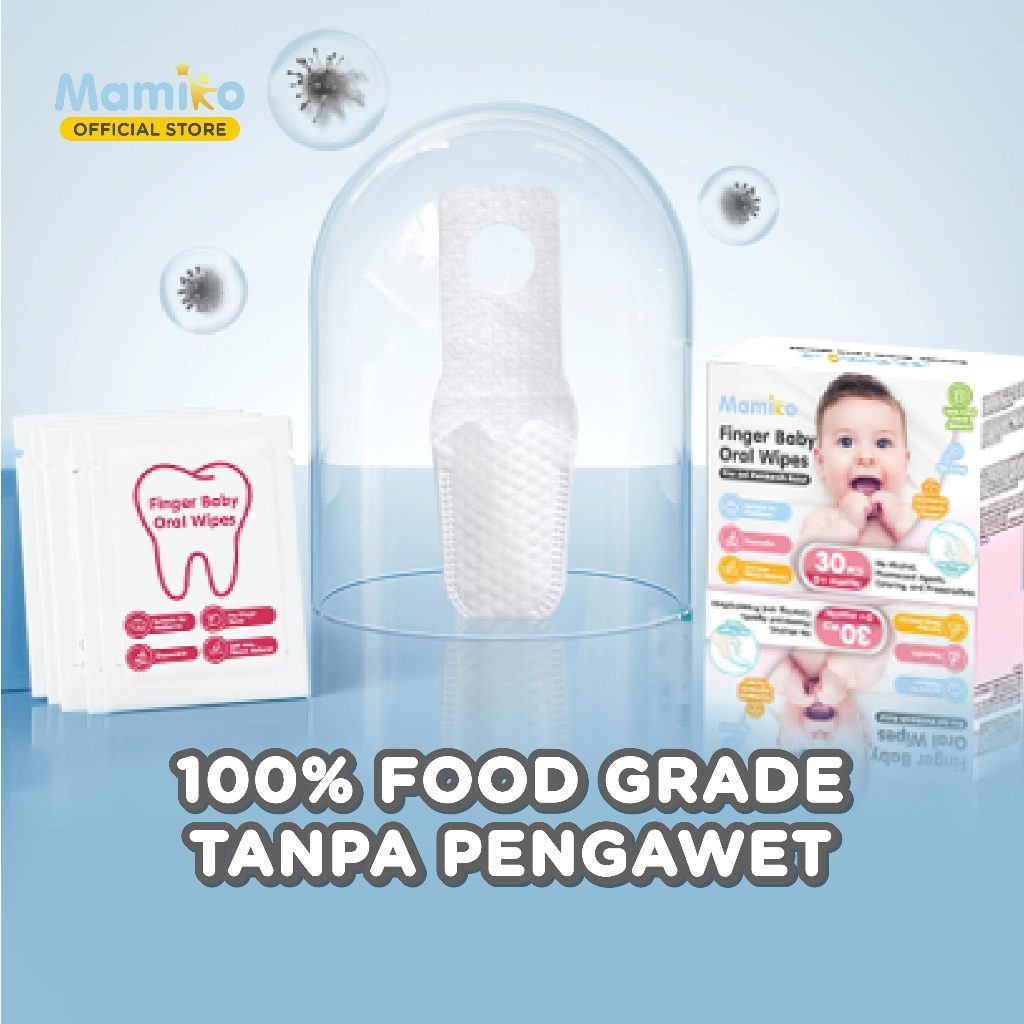 Mamiko Finger Baby Oral Wipes 30 & 50 Pcs Pembersih Lidah Gusi Bayi Baru Foto 3