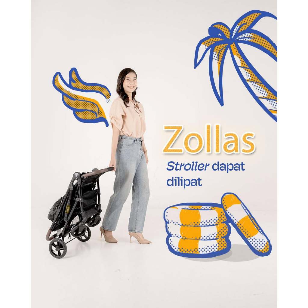 Stroller Bayi Babydoes Zollas Compact Dilipat Sandaran Kursi Kaki Adjustable Foto 4