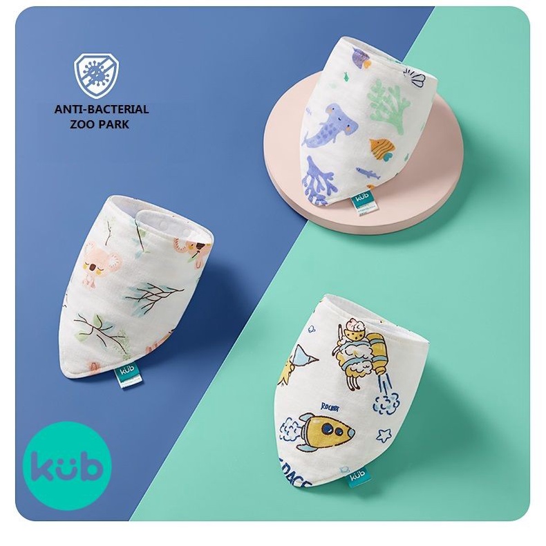 Celemek Bayi KUB Infant Sleep Products Bib Anti Bakterial Grass Coral Tea Leaf Foto 6