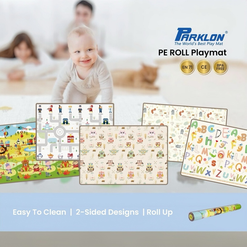 Mamiko X Parklon PE Roll Playmat 150x200 cm Double Sided Antislip Waterproof Food Grade