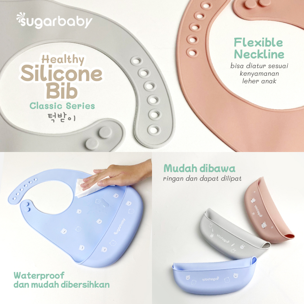 Celemek Bayi Silicon SUGAR BABY K-Series Premium Food Grade FDA BPA Free Size XL Foto 5