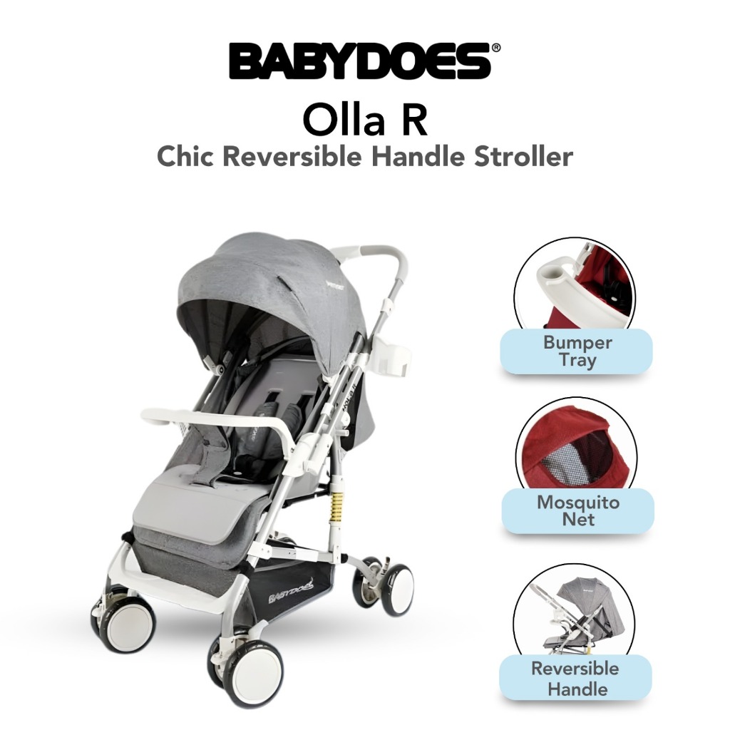Stroller Babydoes Olla R Reversible Handle Multifungsi 20kg Suspensi & Rem 4 Roda Foto 2