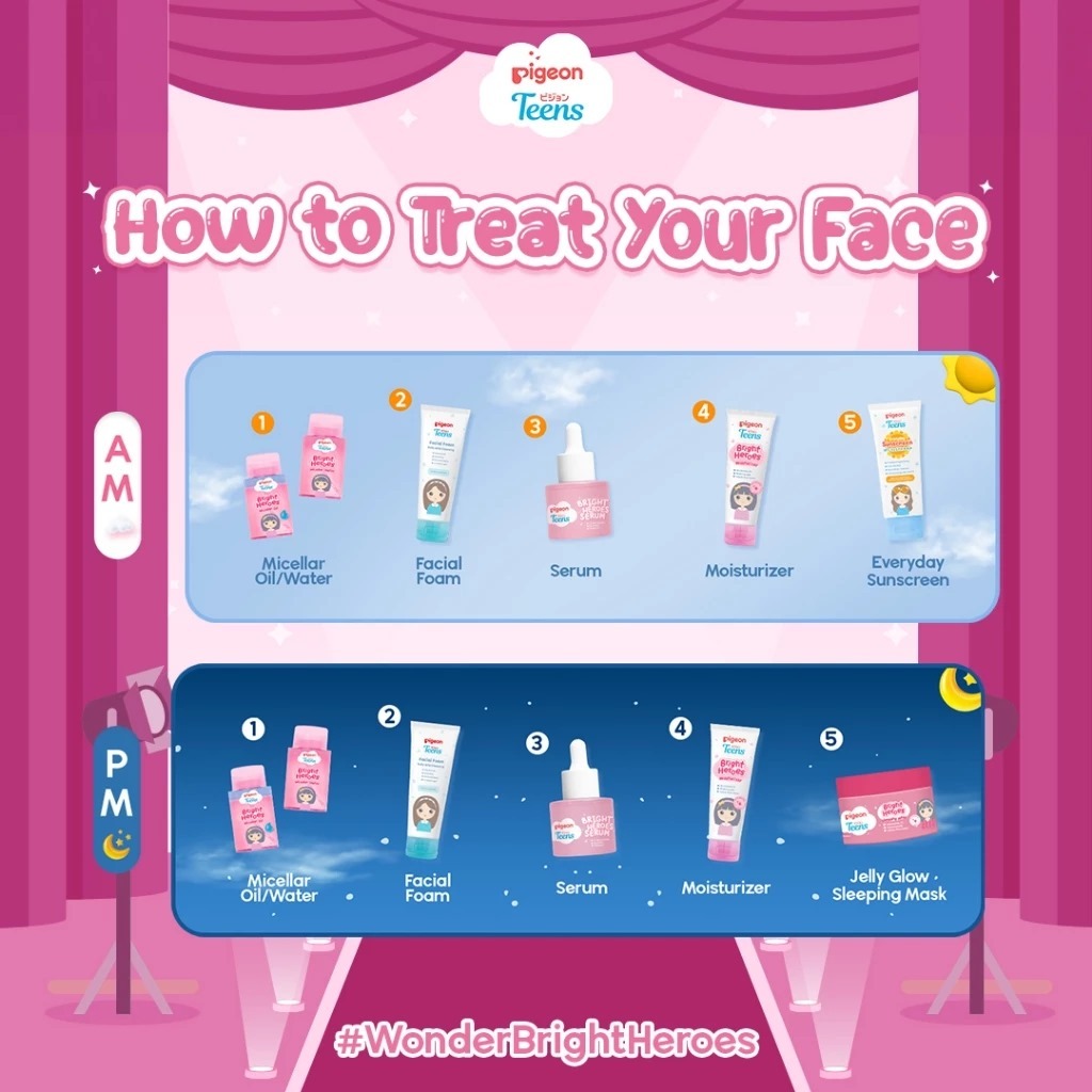 Pigeon Teens Bright Heroes Sleeping Mask 30ml Skincare Remaja Niacinamide 5% Foto 5