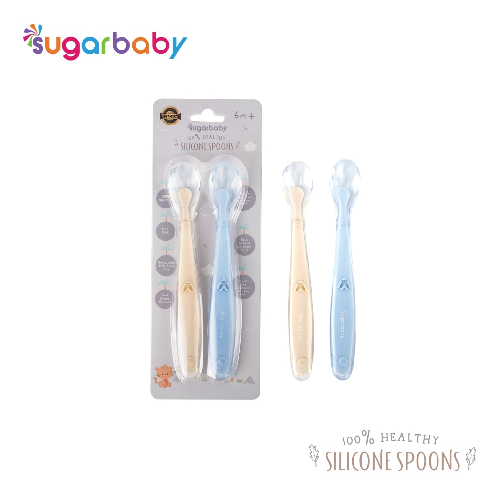 Sugarbaby Healthy Silicone Spoon 2 Set 1 Sendok Dengan Case BPA Free Food Grade Foto 6