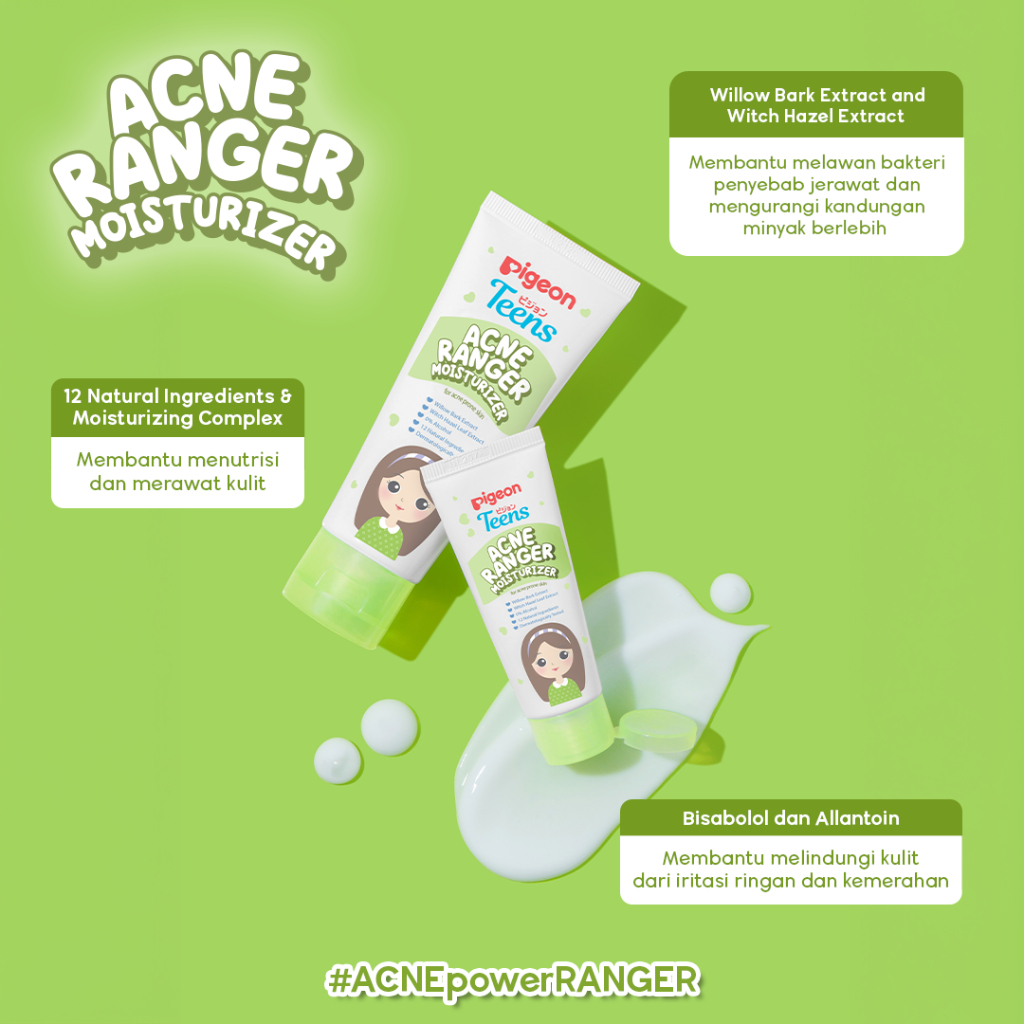 Pigeon Teens Acne Ranger Moisturizer 20G Pelembap Ringan Anti Jerawat Foto 2