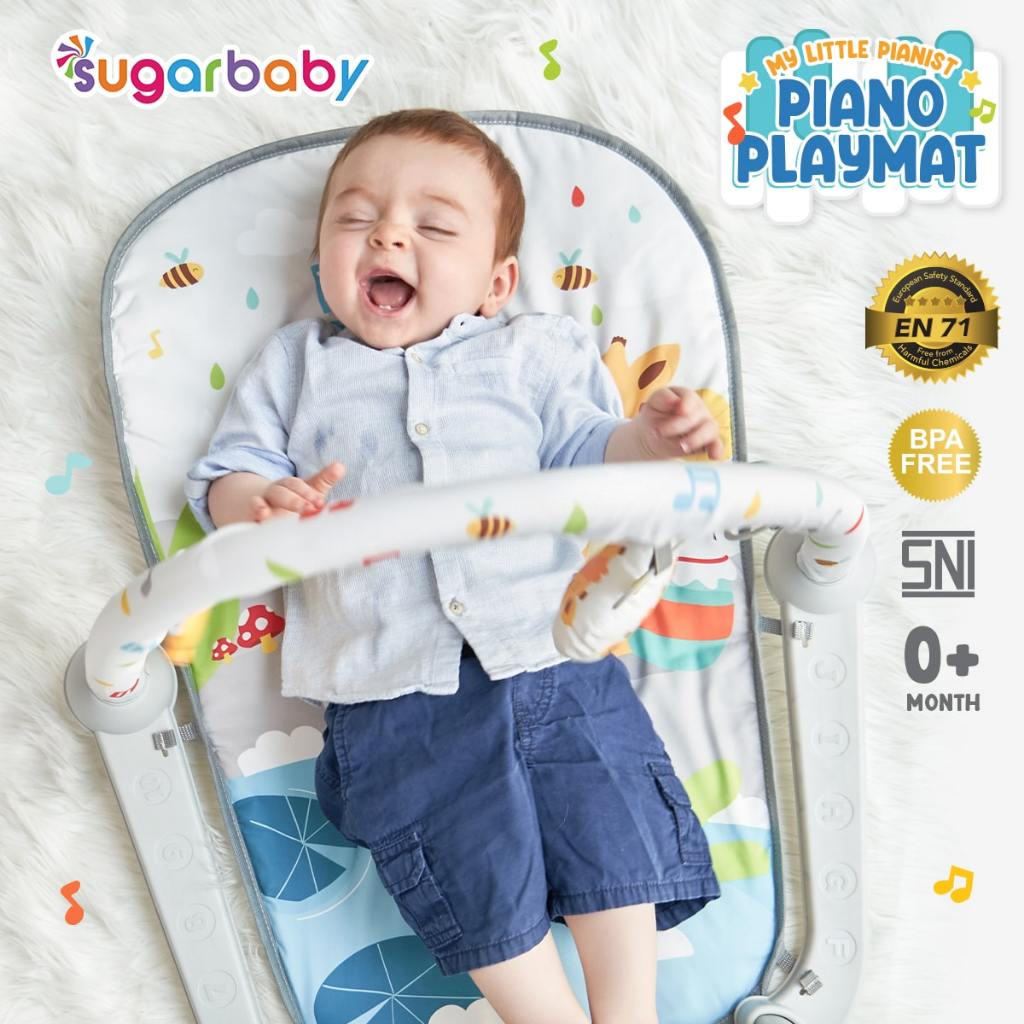 Playmat Piano Bayi Sugar Baby My Little Pianist Play Gym dengan Mainan Gantung 4 Foto 4