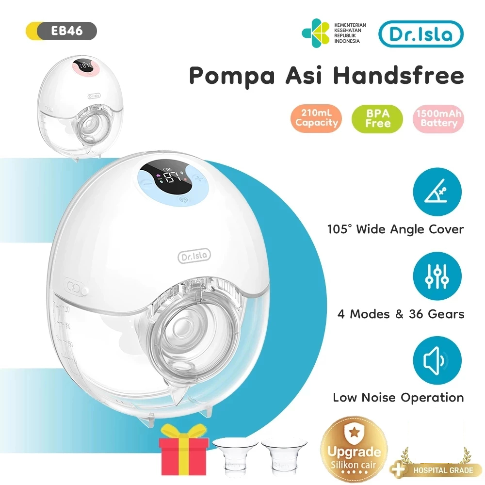 Pompa ASI Elektrik Dr.isla EB46 Wearable Portable 210ml 4 Mode 36 Level