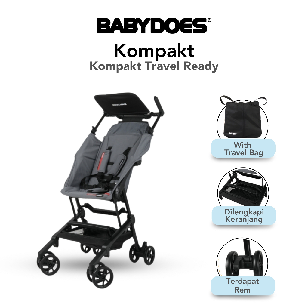Babydoes Stroller Kompakt Cabin Size Ringan 6kg Portable untuk Newborn sampai 20kg Foto 2