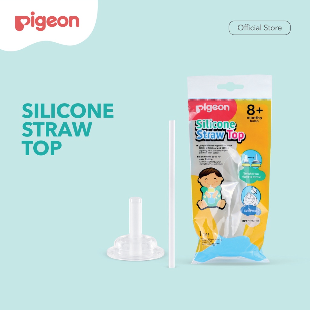 Pigeon Silicon Straw Top Sedotan Botol Bayi untuk Botol Slim Neck 240ml / 250ml