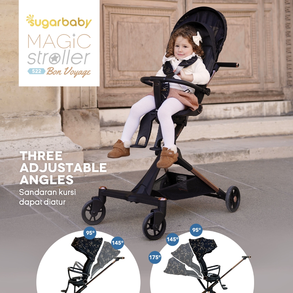 Stroller Bayi Sugarbaby Magic 522 Bon Voyage 2 Arah Kursi Putar 360 Semi High Foto 4