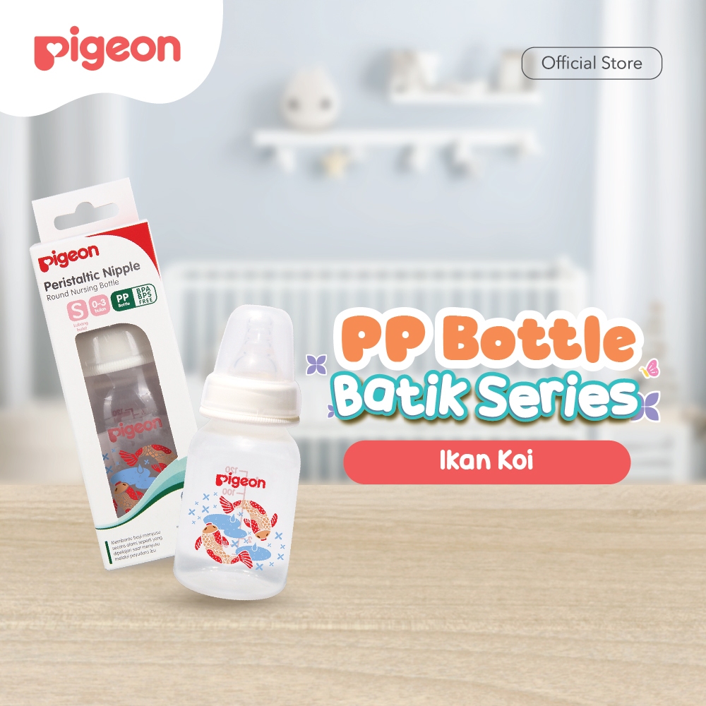 Pigeon Botol Susu SlimNeck PP RP 120ml Batik Ayam Pegar Nipple S-Type Anti Kolik Foto 5