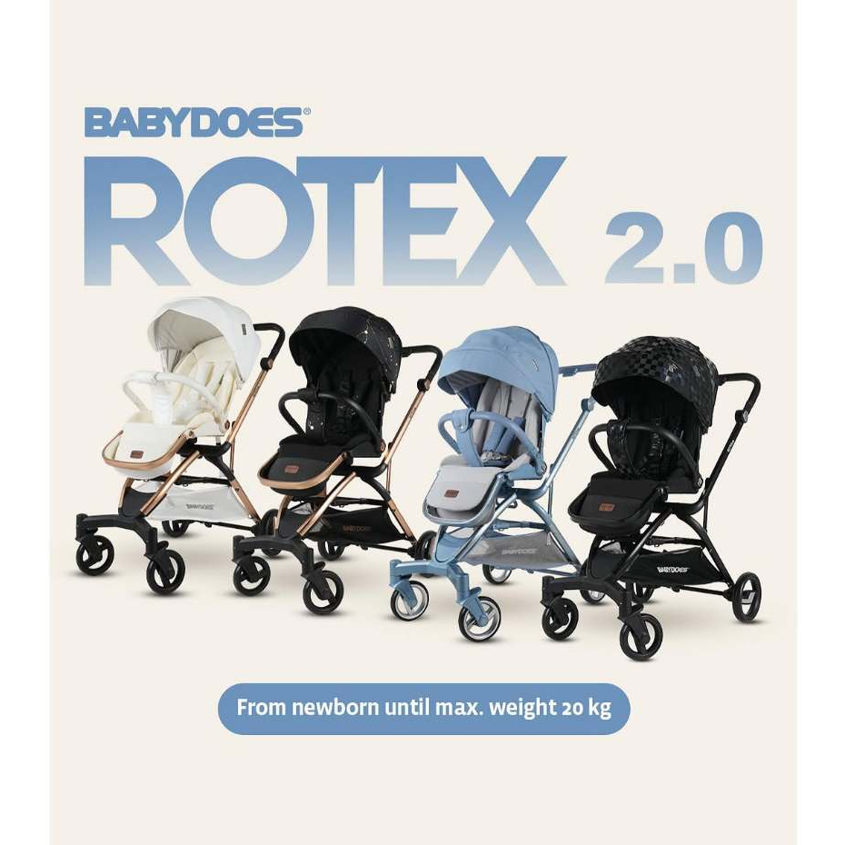 Babydoes Rotex 2.0 Stroller Reversible Kursi Putar 360 Derajat Kanopi Sunshade Foto 2