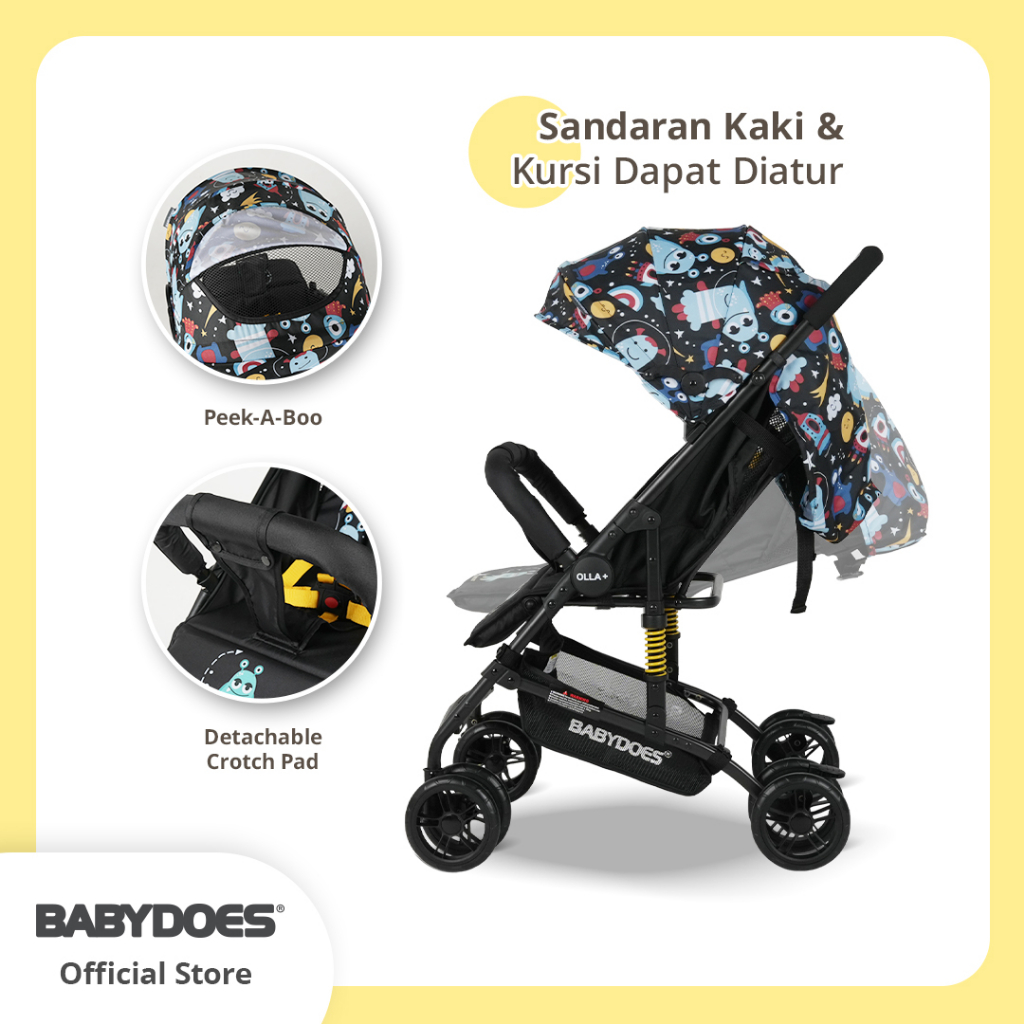 Stroller Bayi Babydoes Olla+ MONSTER Series 3 in 1 Newborn to Toddler 20kg Foto 5