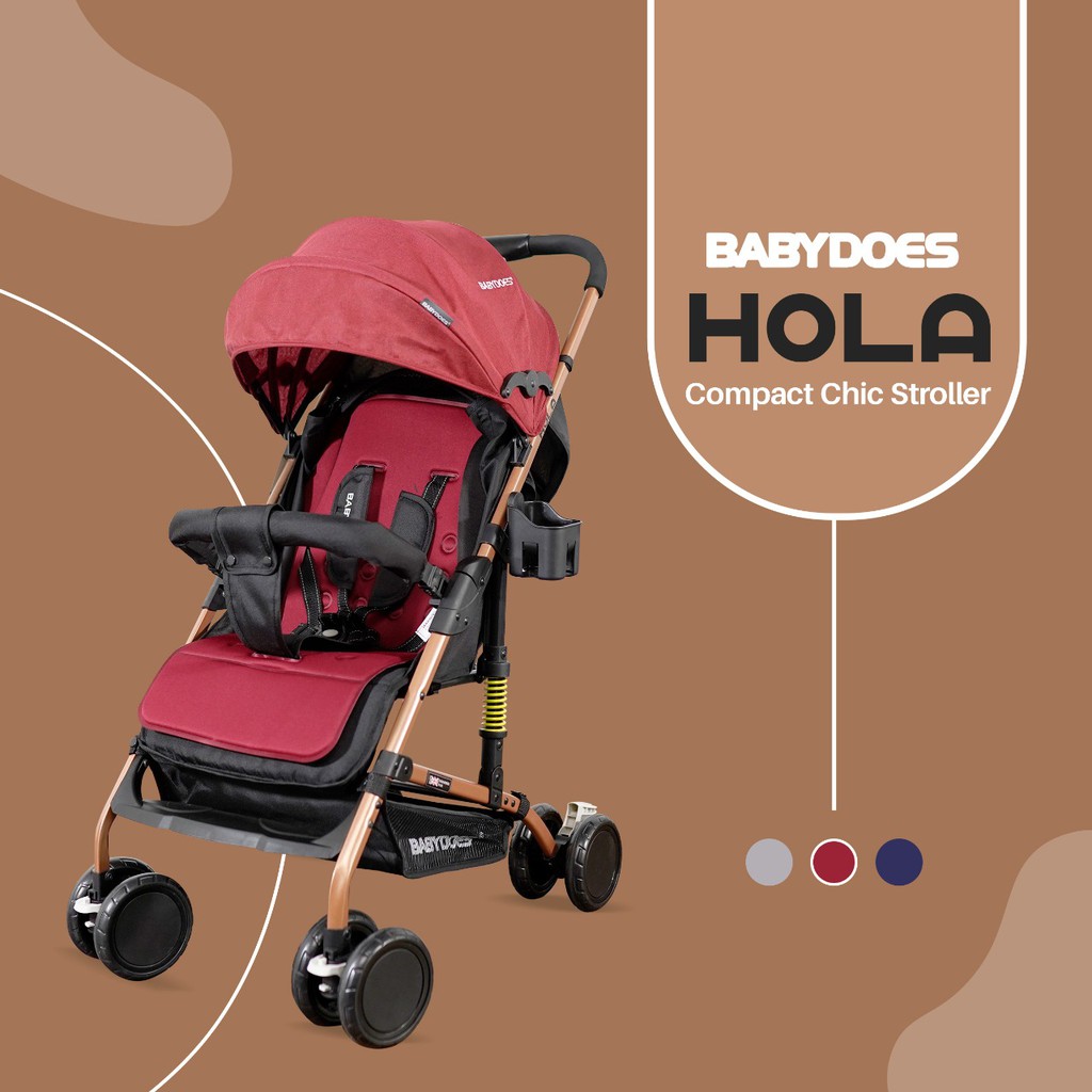 Stroller Babydoes OLLA New Hola Compact Lipat Mudah Bumper Lepas Kapasitas 20kg Foto 8