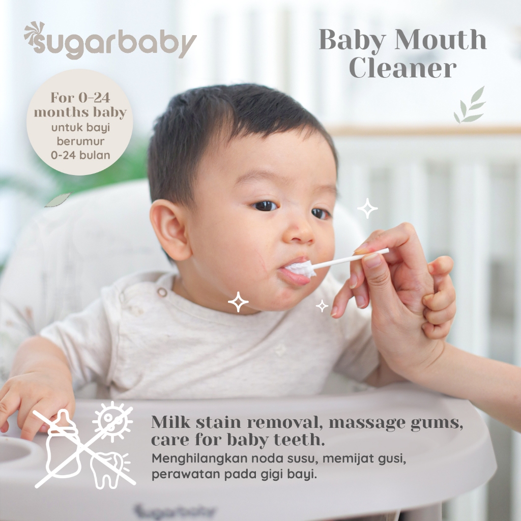 Sugarbaby Baby Mouth Cleaner Pembersih Mulut Lidah Gusi Bayi 30 Pcs Kasa Steril Medis Foto 2