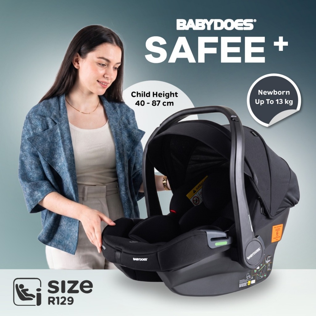 Babydoes Safee+ Car Seat Infant Carrier i-Size Certified UN R129 Rearward-Facing