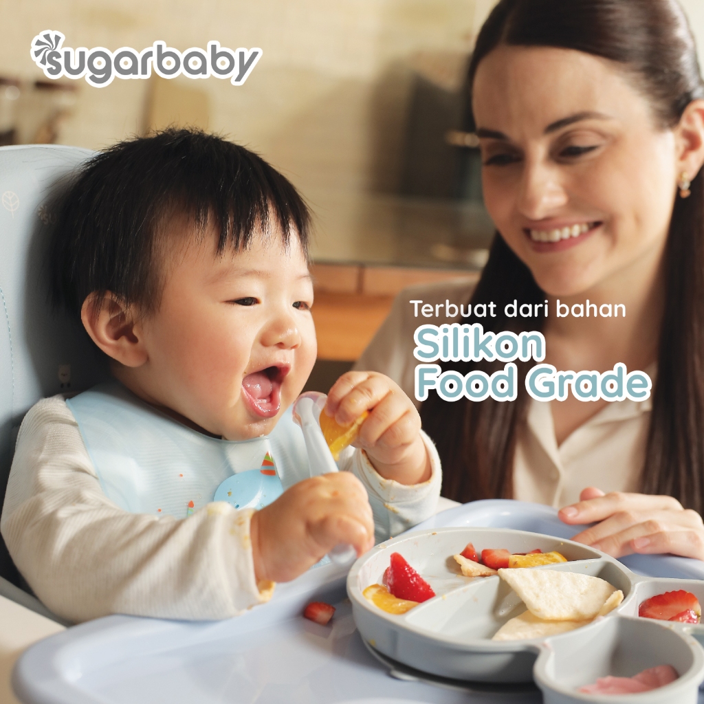 Sugarbaby Healthy Silicone Spoon 2 Set 1 Sendok Dengan Case BPA Free Food Grade Foto 4