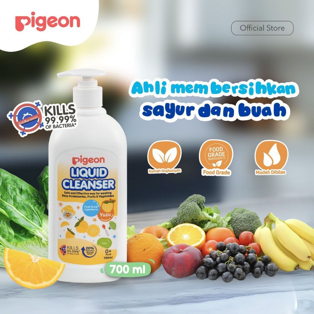 Pigeon Liquid Cleanser Yuzu 700ml Cairan Pembersih Botol & Alat Makan Bayi Foto 6