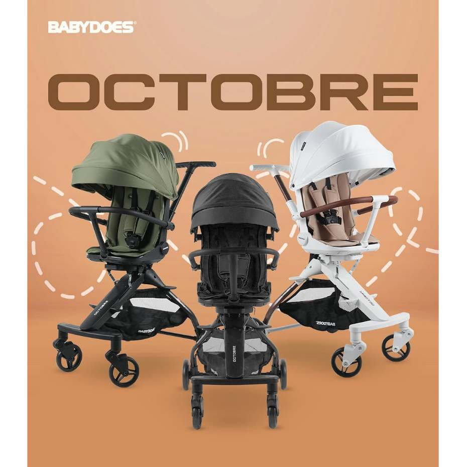 Stroller Bayi Babydoes Octobre Reversible Seat 360 Derajat Compact Portable Foto 2