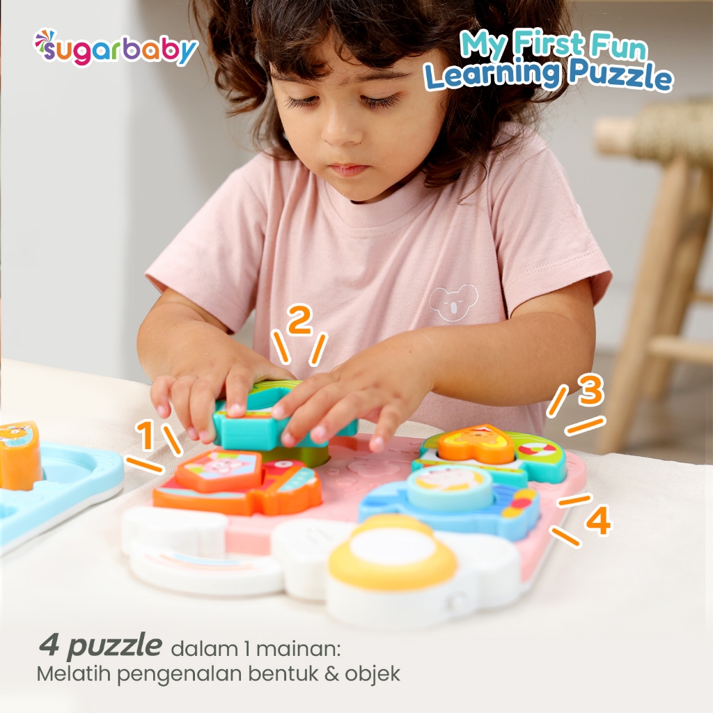Sugarbaby My First Learning Puzzle Mainan Edukasi Interaktif Bayi 1-3 Tahun dengan Efek Suara Foto 2