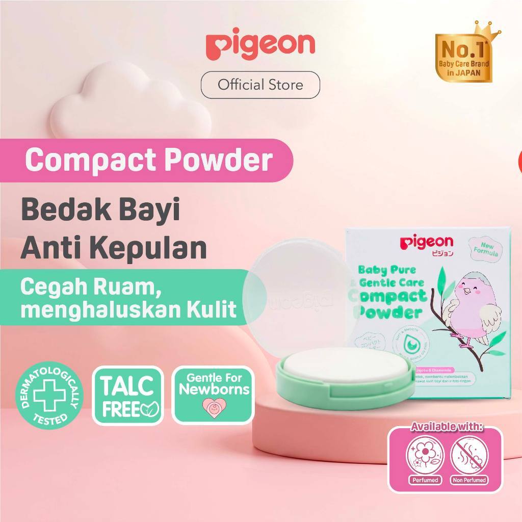 Pigeon Baby Pure & Gentle Care Compact Powder Bedak Padat Talc-Free Chamomile 45gr