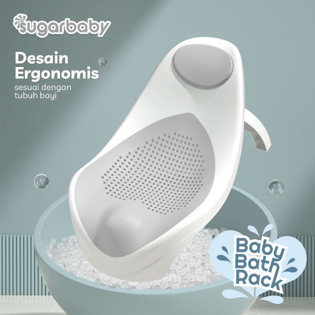 Sugar Baby Bath Rack Alas Mandi Bayi Dudukan Lipat dengan Jaring Silicone & Seat Foto 5