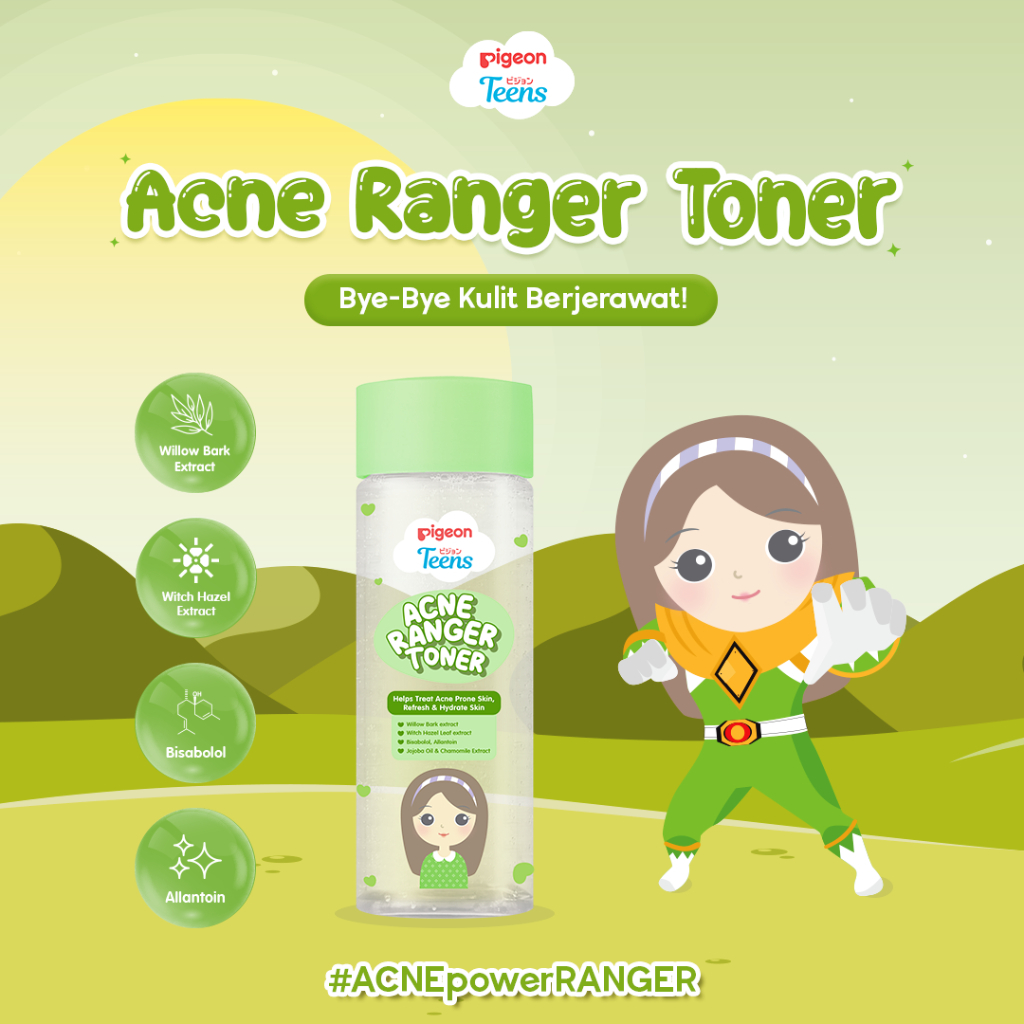 Toner Pigeon Teens Acne Ranger 100ml Anti Jerawat Alcohol Free BPOM