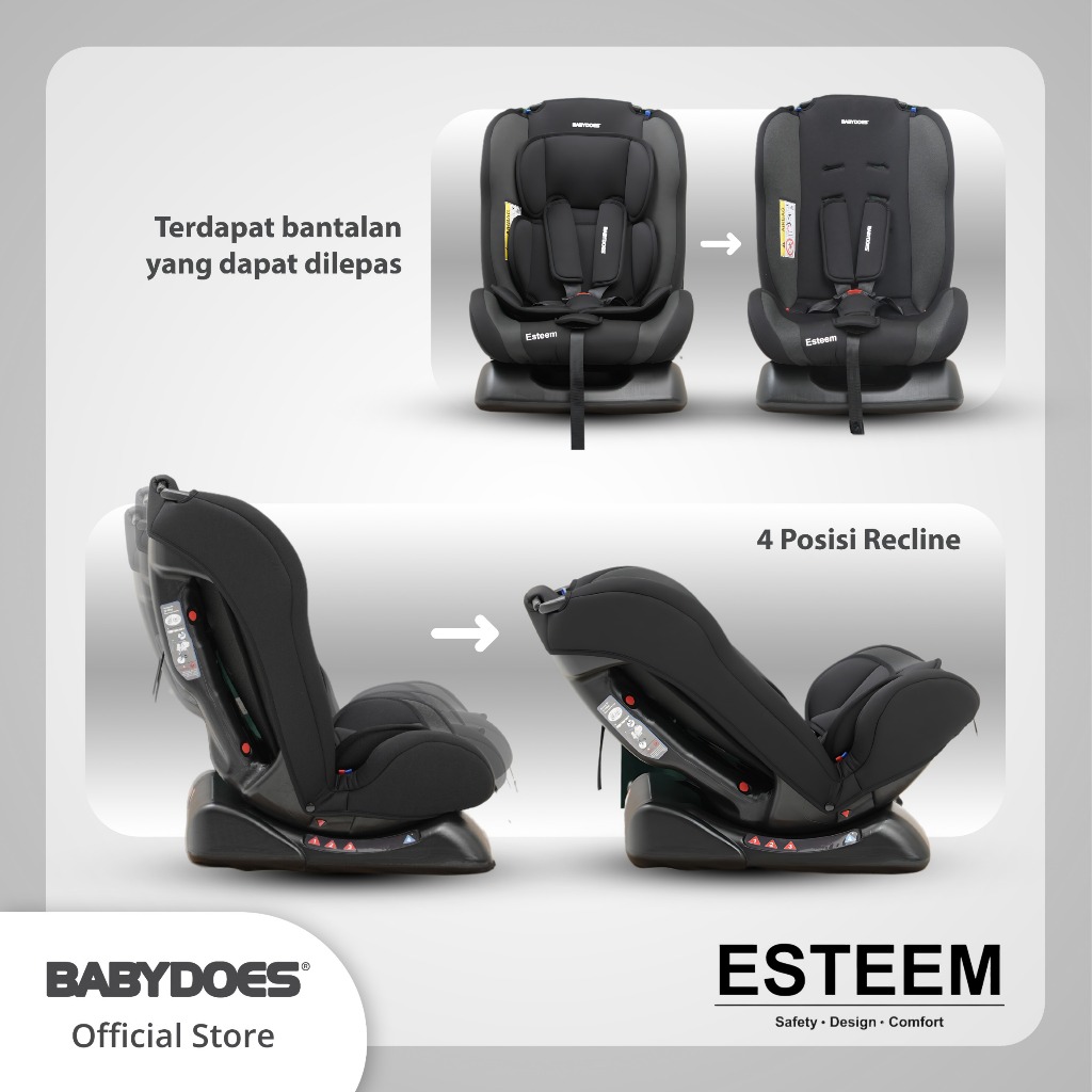 Car Seat Babydoes Esteem 0-25 kg ECE R44/04 5-Point Harness Recline 4 Posisi Foto 4