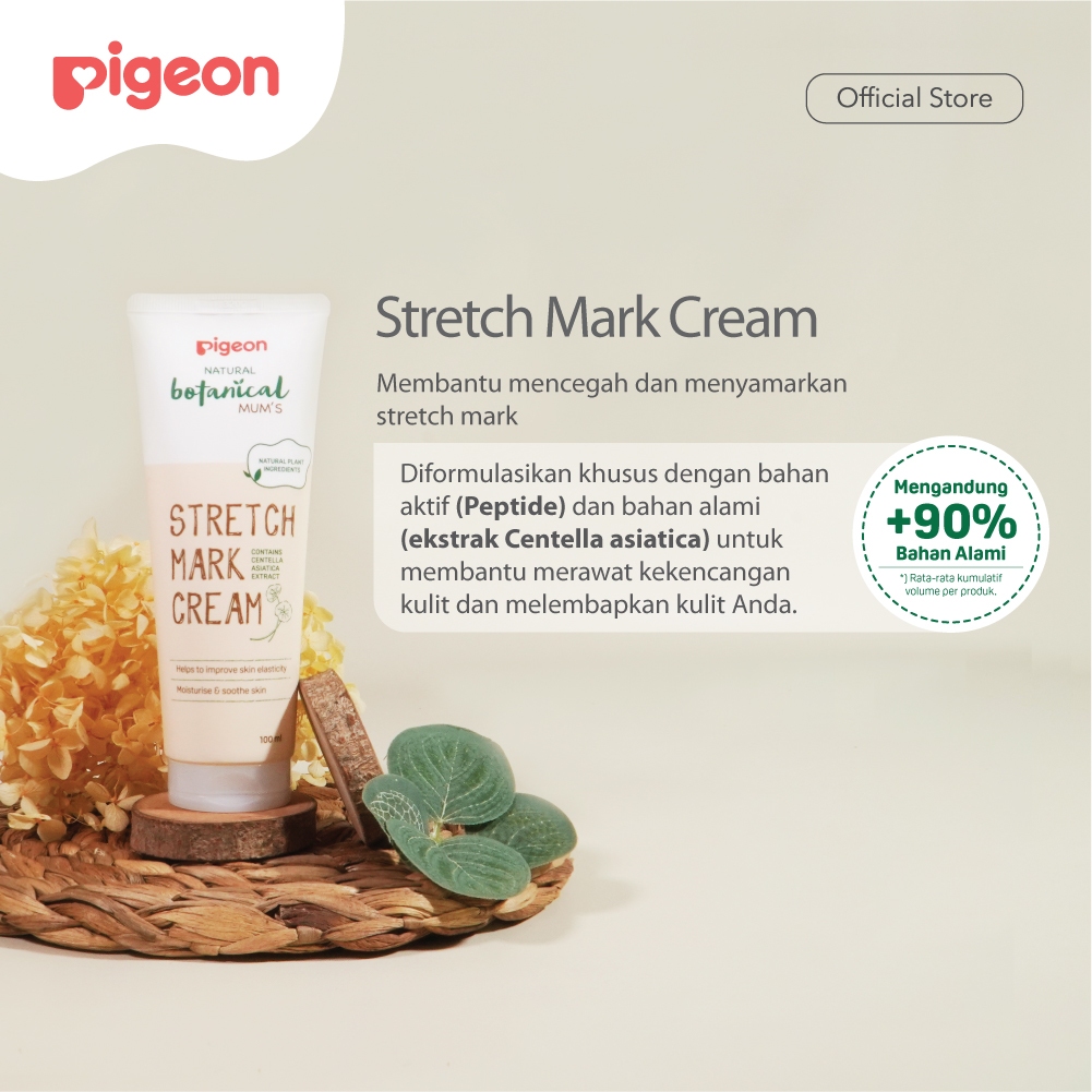 Pigeon Botanical Mum's Stretch Mark Cream 100ML Krim Pencegah & Pemudar Stretch Mark Ibu Foto 2