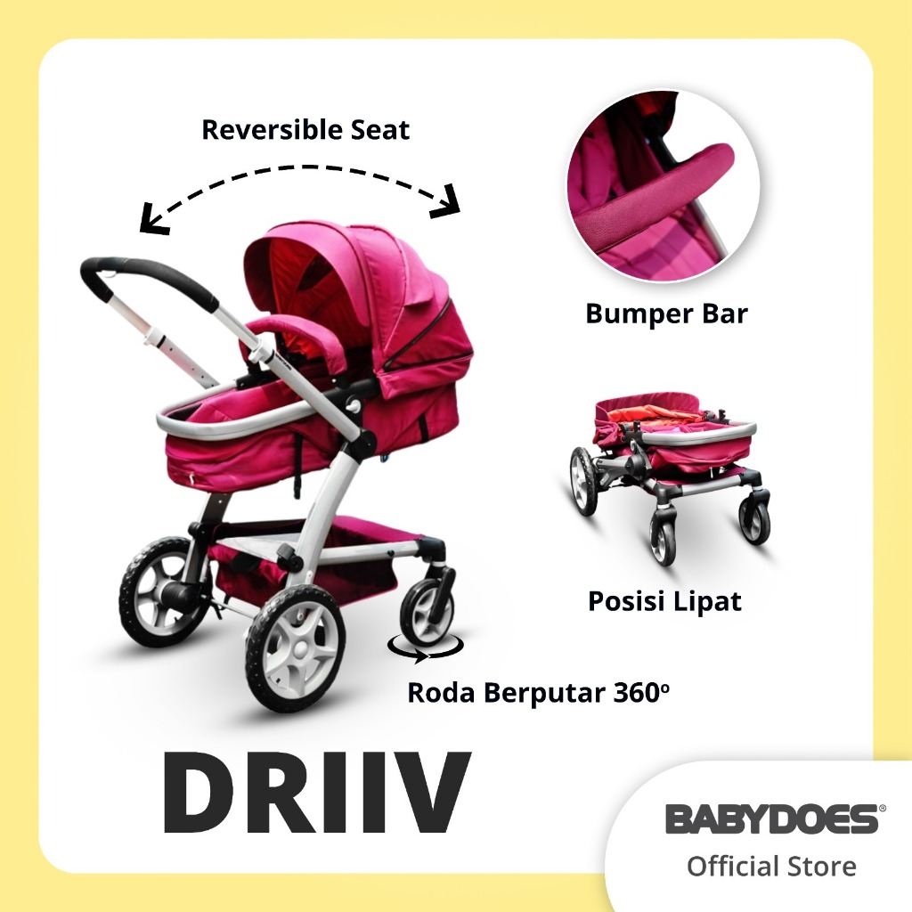 Stroller Good Baby Driiv Reversible Seat Full Size Rangka Aluminium Kapasitas 20kg Foto 2